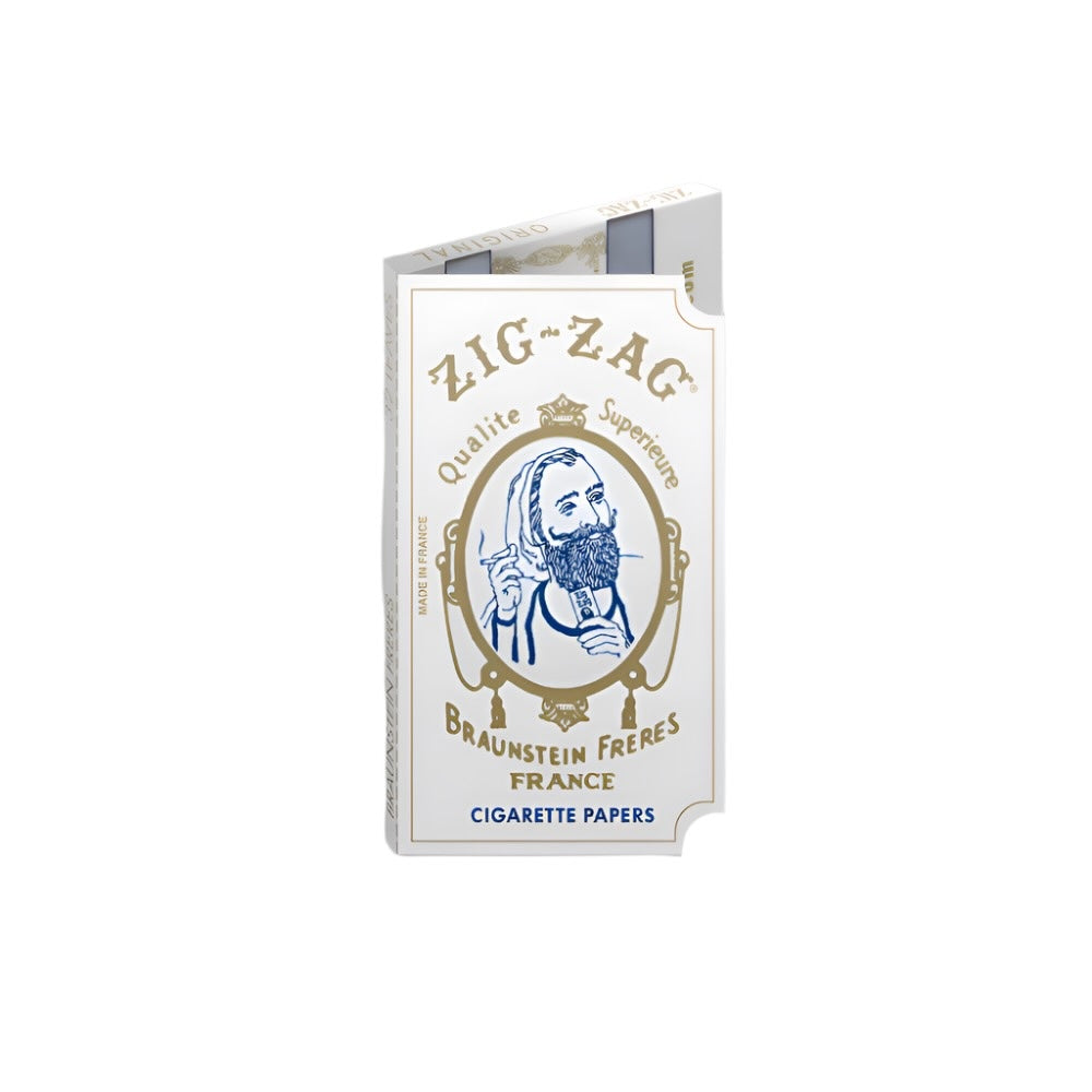 Zig-Zag cigarette paper pack with branding and logo on a white background - Shell Shock