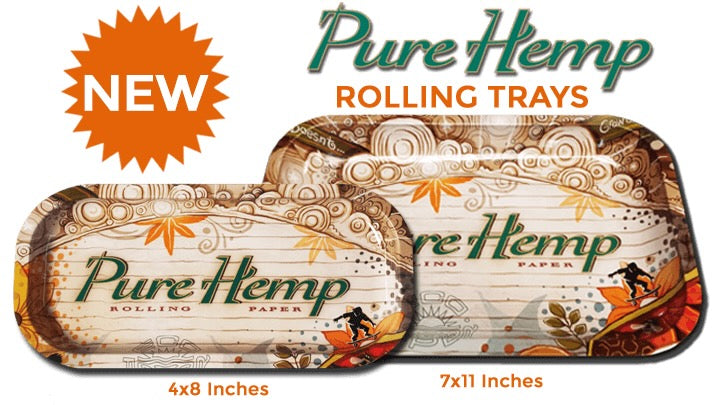 pure hemp rolling tray small and mini - shell shock