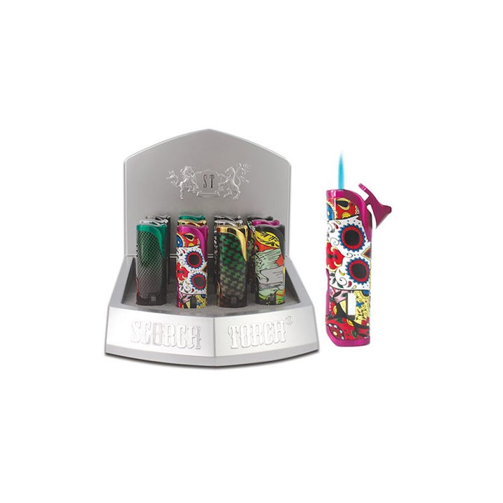 Scorch Torch lighter geometric designs with cigar punch - Shell Shock