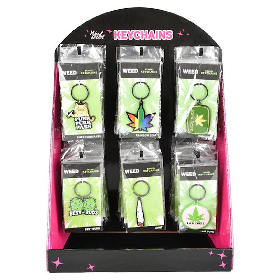 Wood Rocket Hemp Enamel Keychains - shell shock