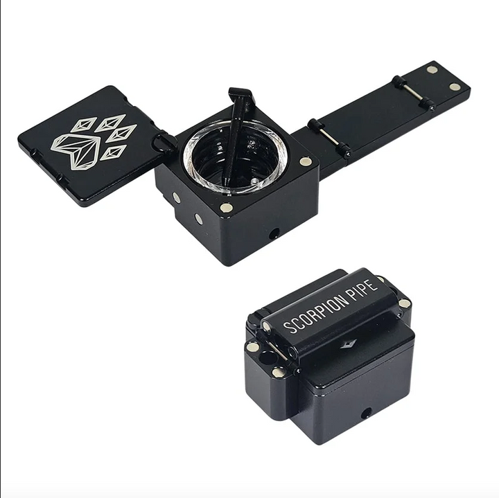 wolf grinder metal folding scorpion pipe black - shell shock