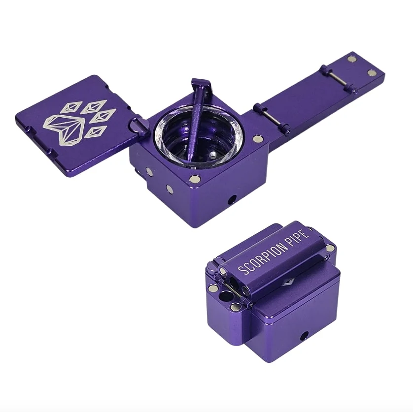 wolf grinder metal folding scorpion pipe purple - shell shock