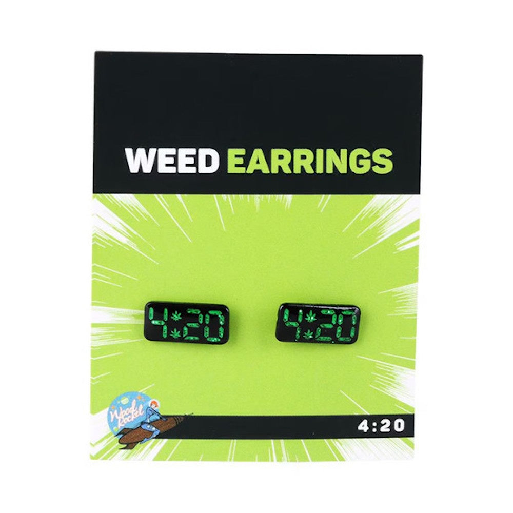 wood rocket stoner earrings 420 - shell shock