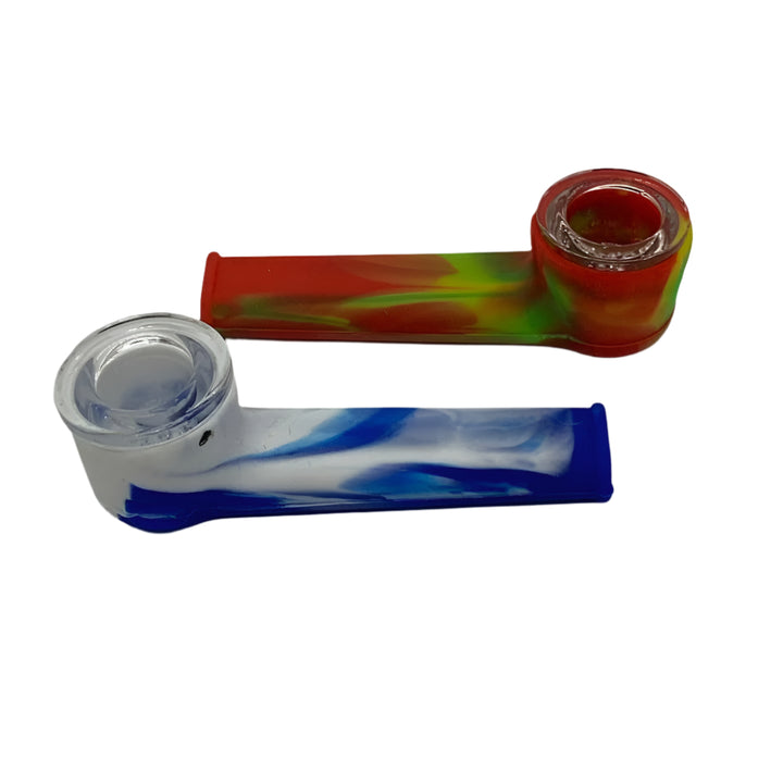 Silicone Pipe With Glass Bowl - Shell Shock