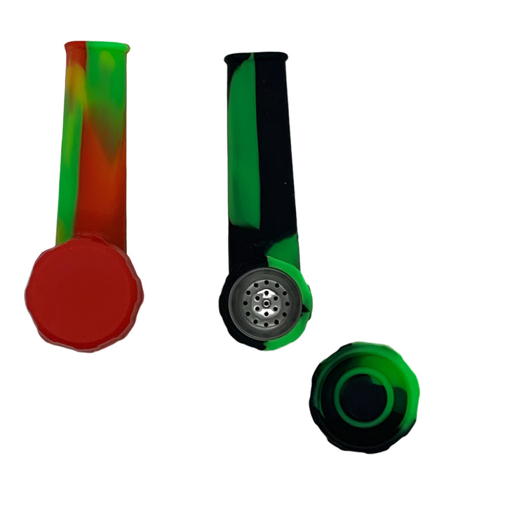Silicone Pipe With Metal Bowl Small - Shell Shock