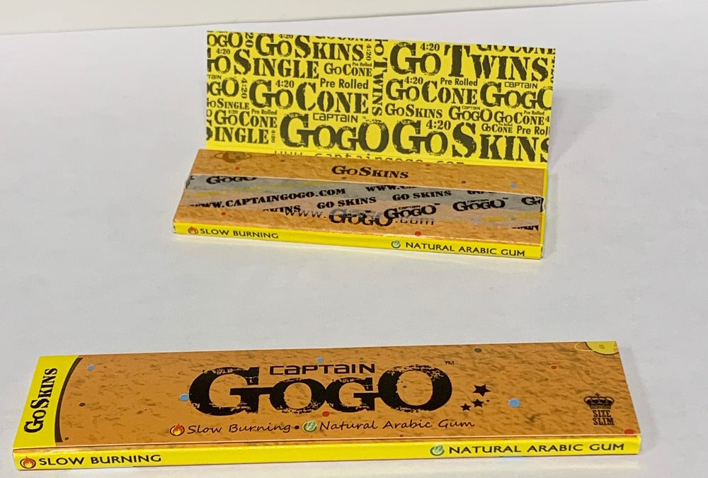 captain gogo unbleached rolling papers - shell shock