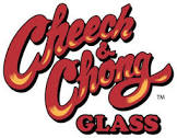 Cheech and Chong glass pipes logo featuring iconic cannabis culture branding