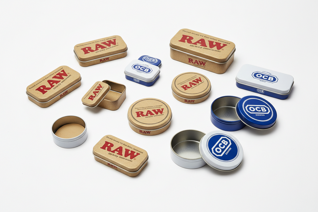 OCB and Raw joint cases on a white backround