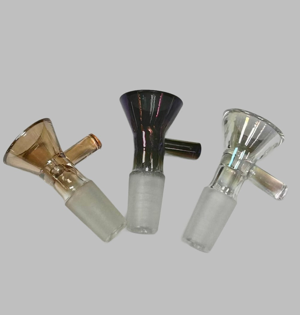14mm Glass replacement bowl with handle - shell shock