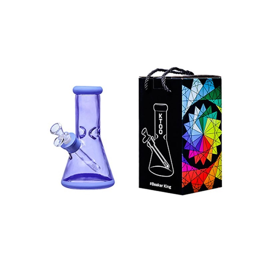 8 inch blue glass bong - Shell Shock  