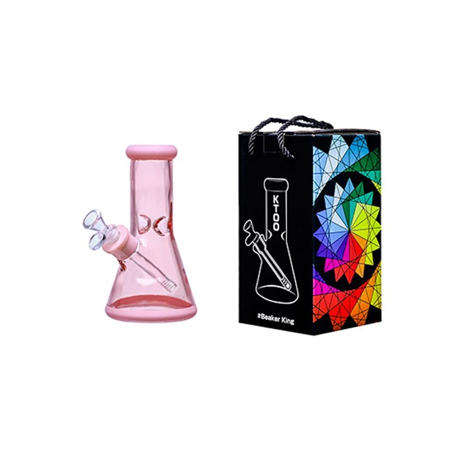 8 inch glass bong pink - Shell Shock  