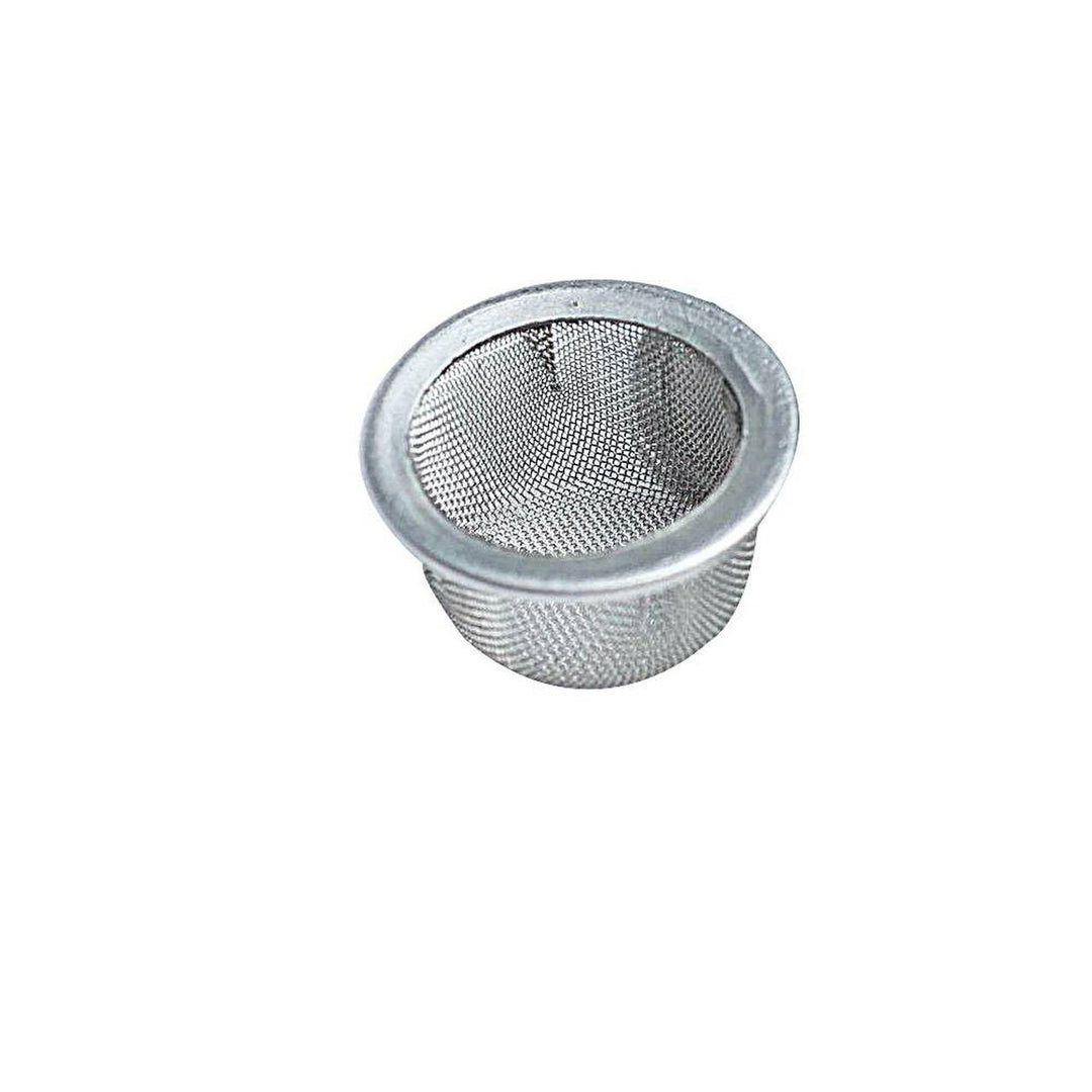 Metal basket screen on a white background