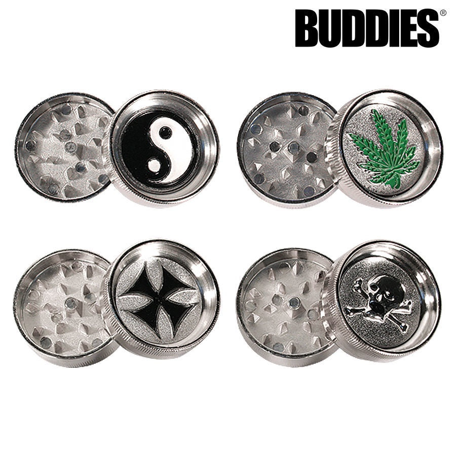 Buddies mini 2 piece weed grinder - Shell Shock