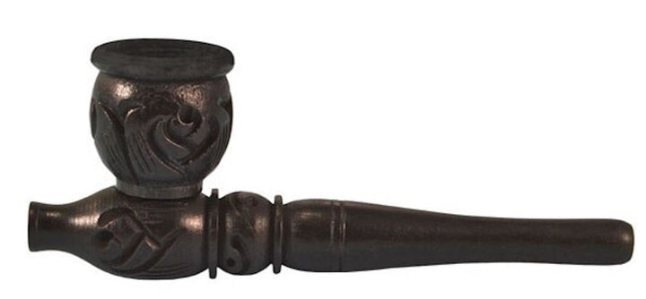Carved wood 4" pipe - Shell Shock