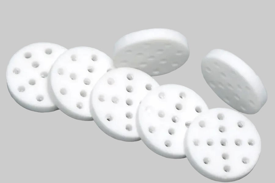 ceramic honeycomb screens on grey backround