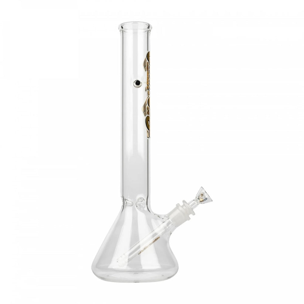 Clear glass bong on a white background