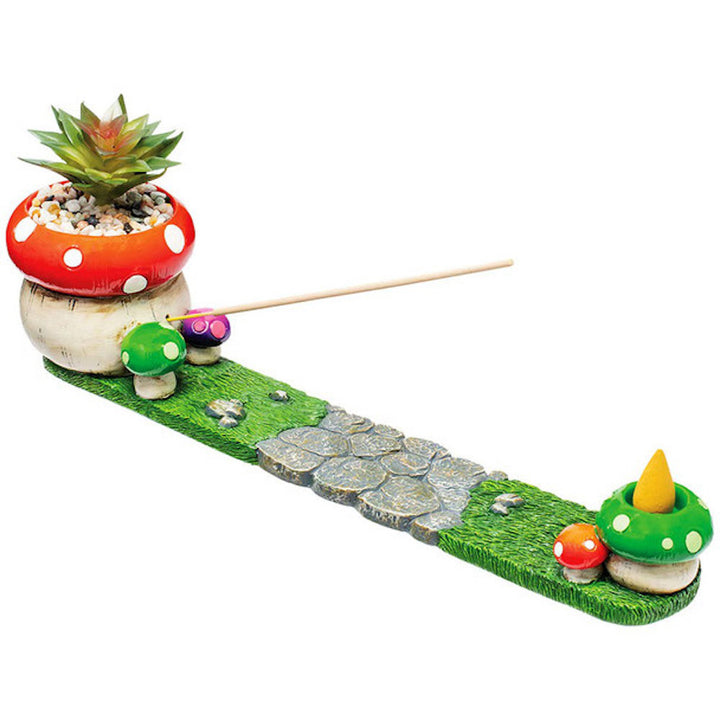 fujima mushroom incense burner faux plant - shell shock