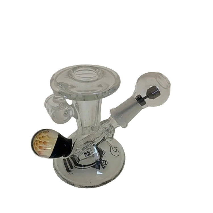 glass dab rig with a white background