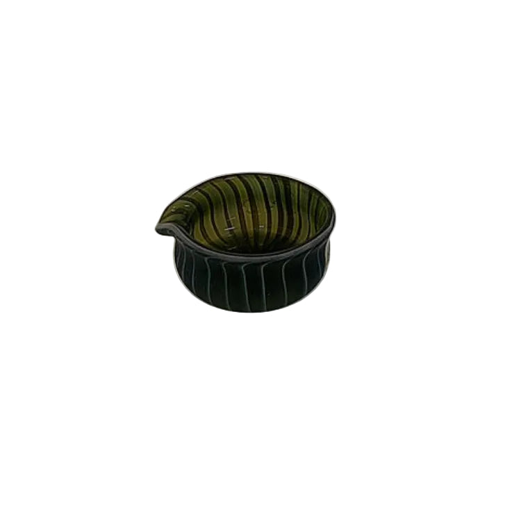 Green ceramic bowl on a white background
