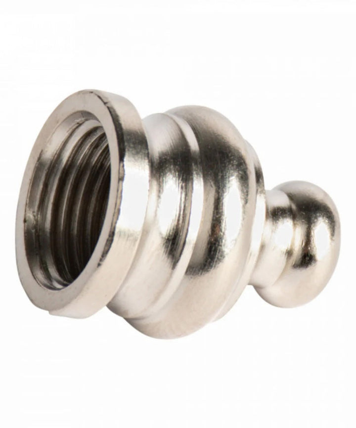 Metallic pipe lid on a white background