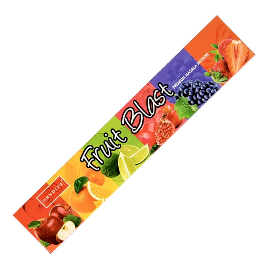 a box of fruit blast nandita incense on a white background