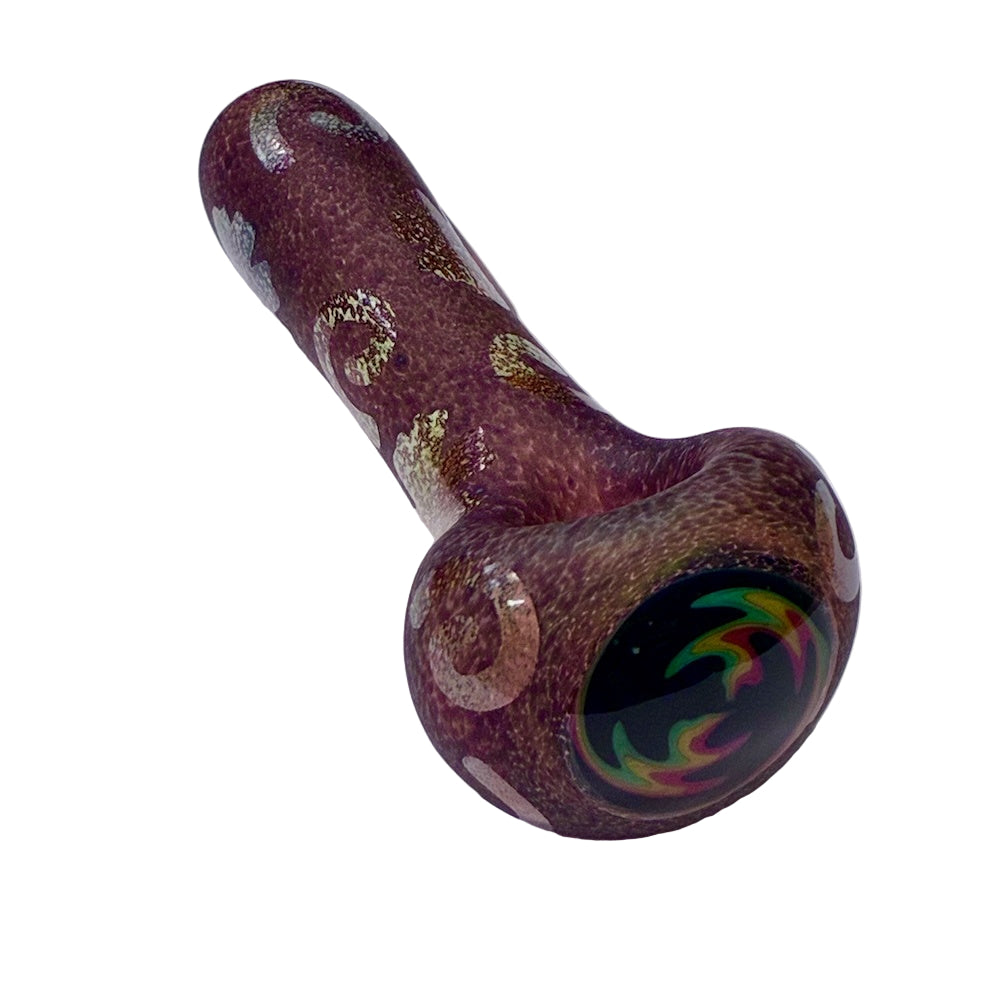 Glass pipe with a colorful interior on a white background