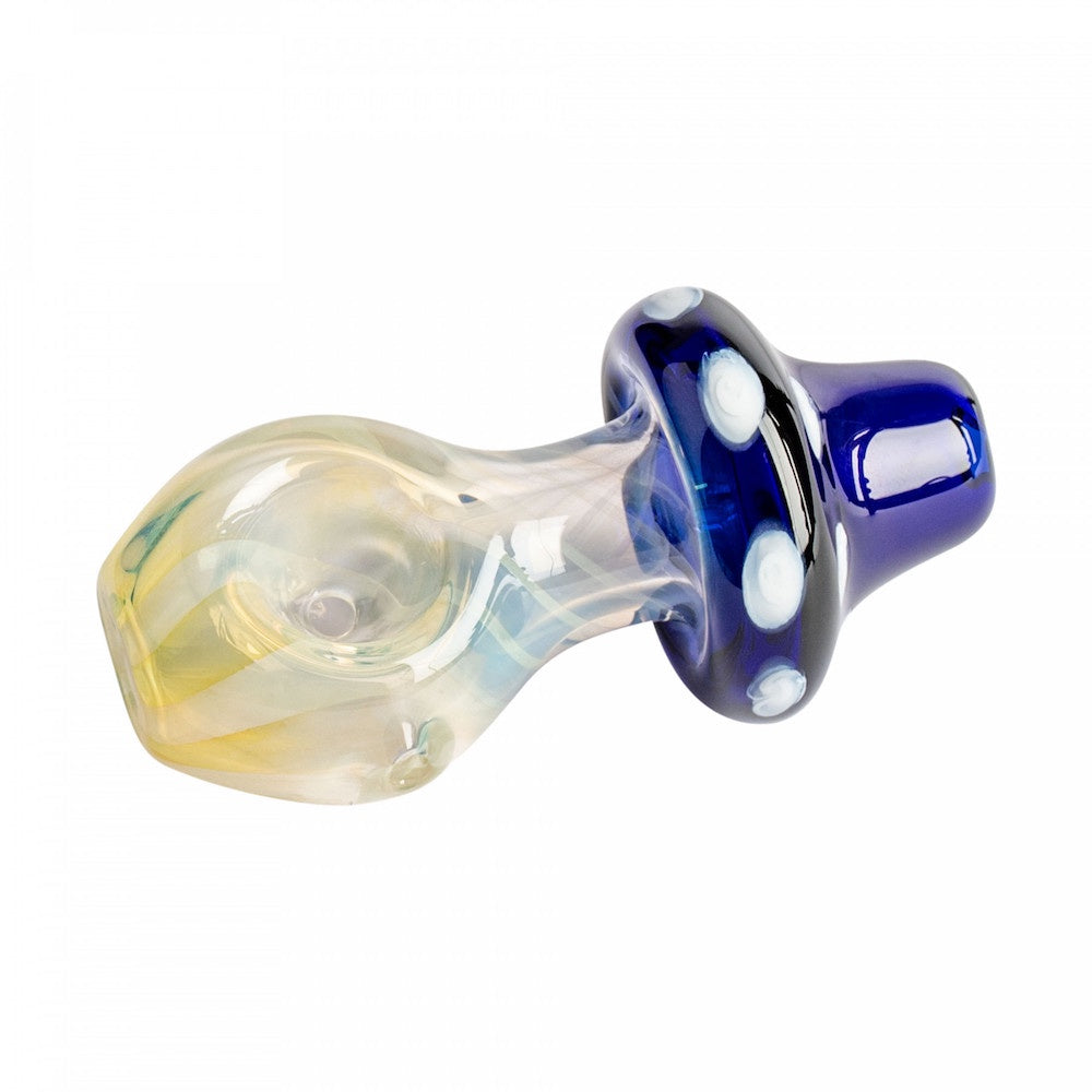 red eye glass stand up mushroom pipe - shell shock