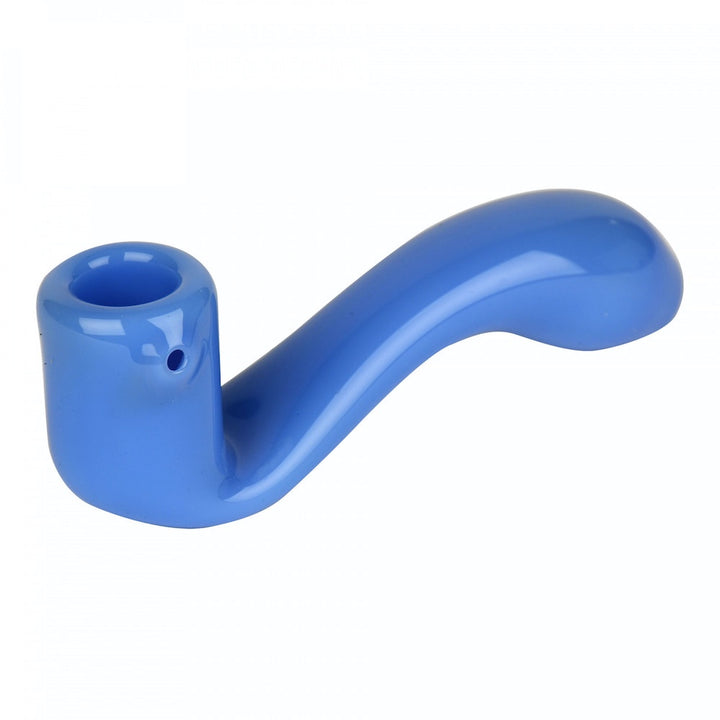 Blue smoking pipe on a white background