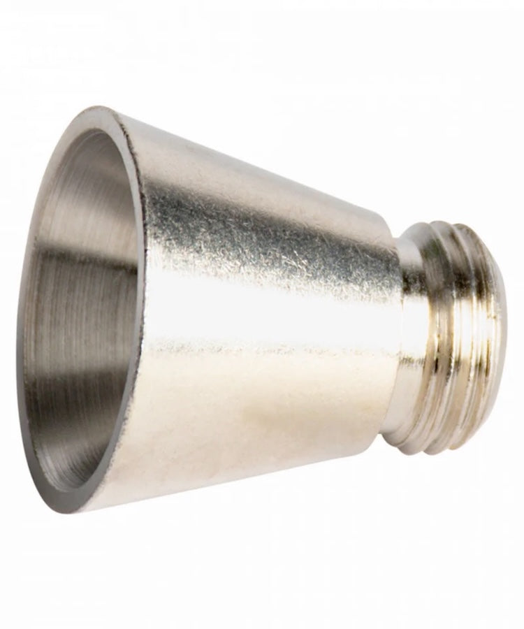 Metallic cone-shaped bowl on a white background