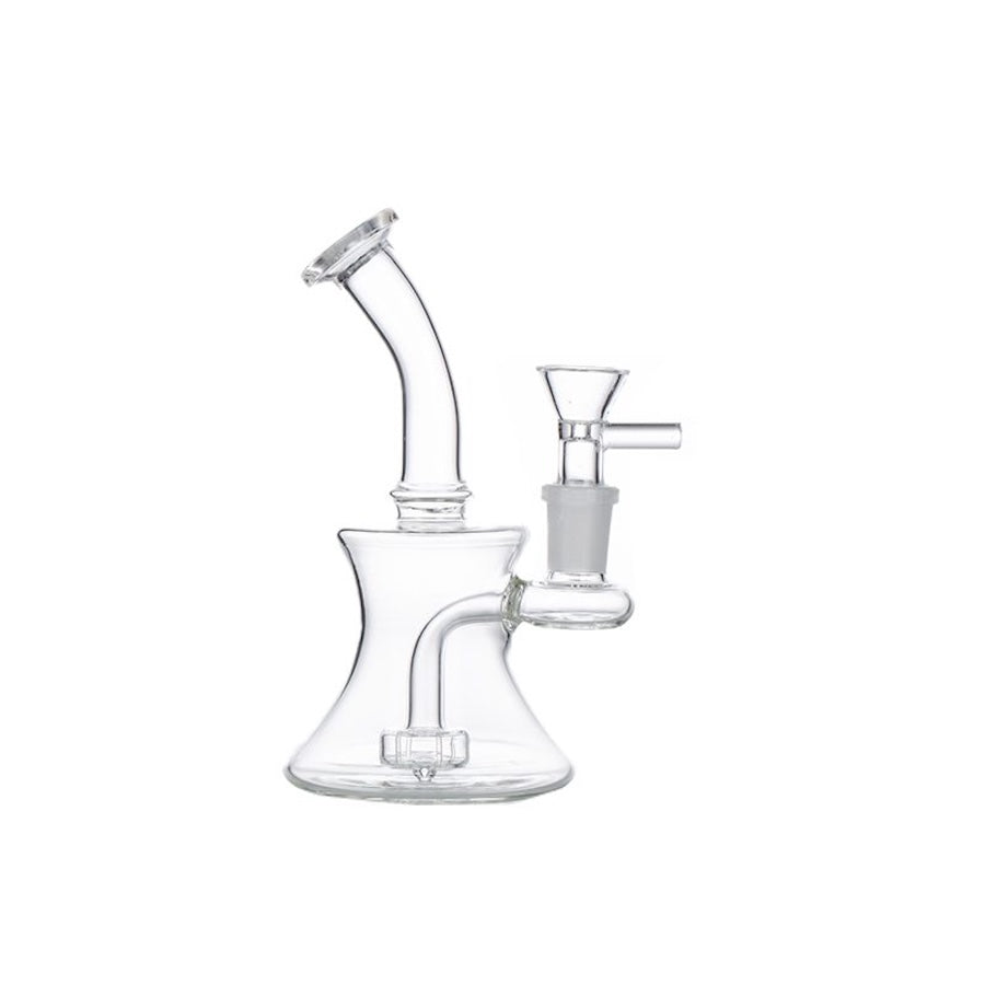 a small glass dab rig on a white background