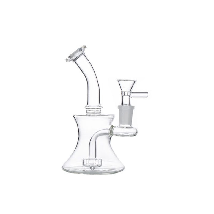 a small glass dab rig on a white background