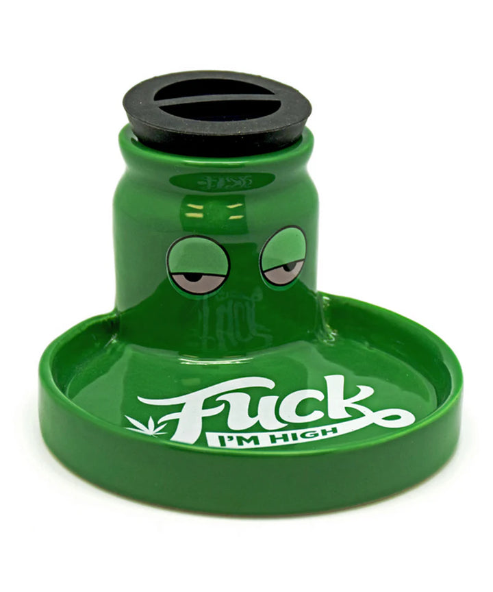 fuck i'm high ceramic stashtray - shell shock