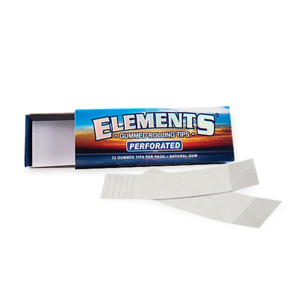 Elements gummed rolling tips packaging with tips on a white background