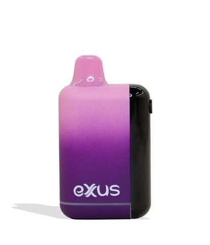 Purple and pink gradient vape device with 'exus' branding on a white background