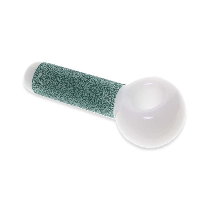 glass pipe with frit handle on a white background