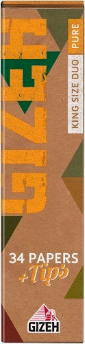 Gizeh kingsize papers pure slim with tips - shell shock