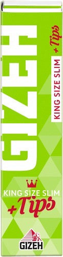 Gizeh kingsize super fine rolling papers with tips - shell shock