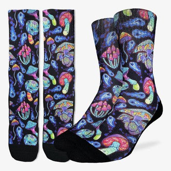good luck socks trippy mushroom - shell shock