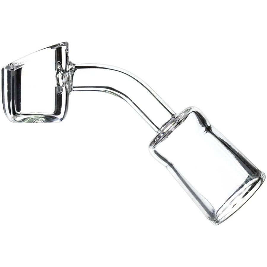 A quartz banger on a white background