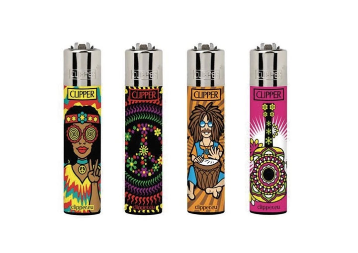 hippie peace clipper lighters - shell shock