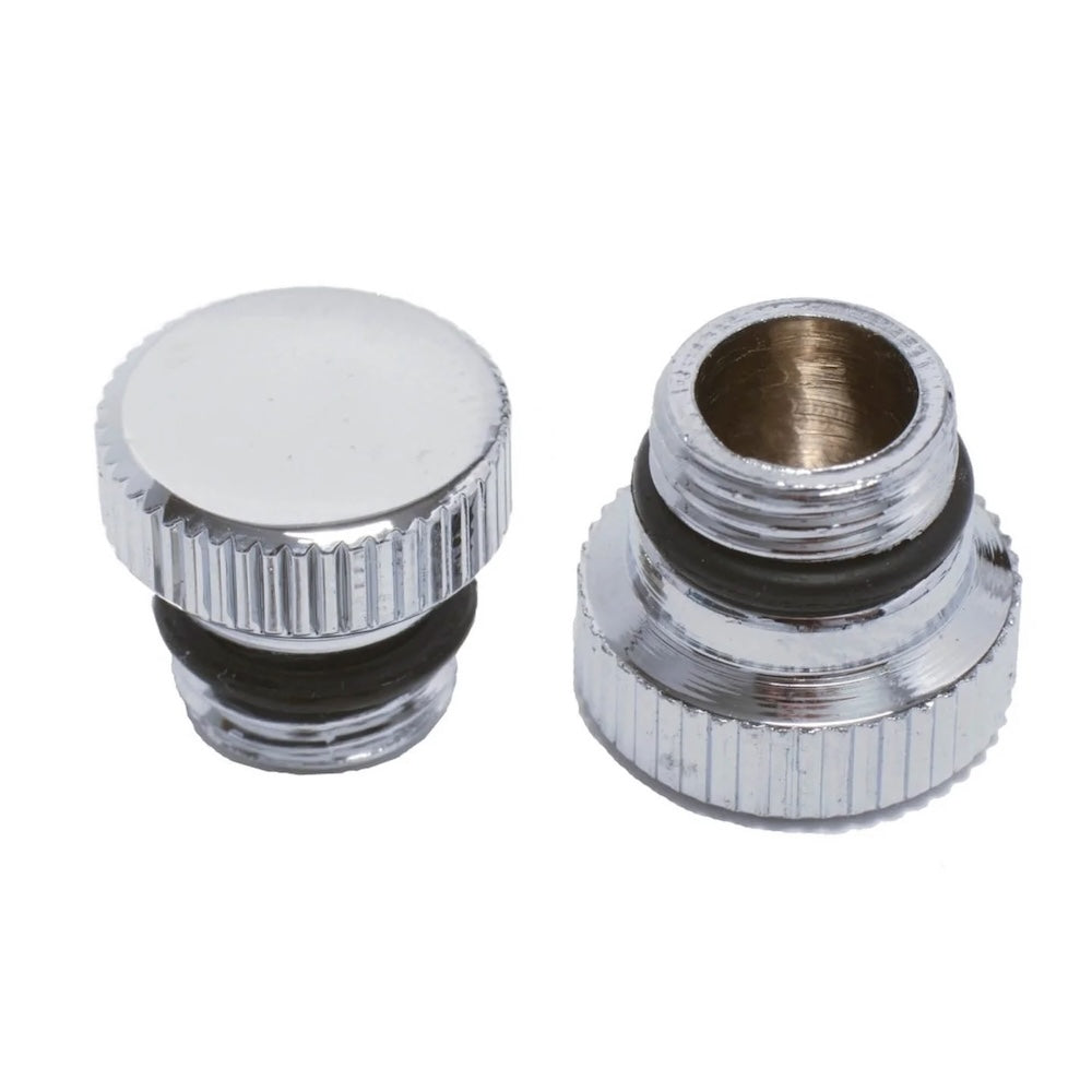 A metal hookah cap plug part on a white background