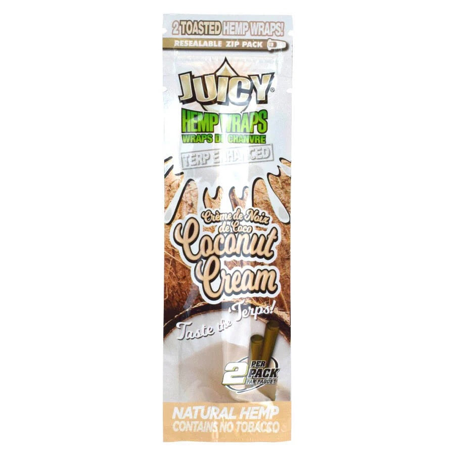 package of Juicy Jay Hemp wraps coconut cream on a white backround