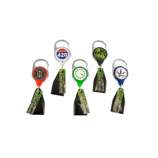 lighter leash caribiner 420 series lighter holder - Shell Shock