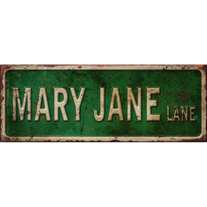 Mary Jane lane metal sign - Shell Shock
