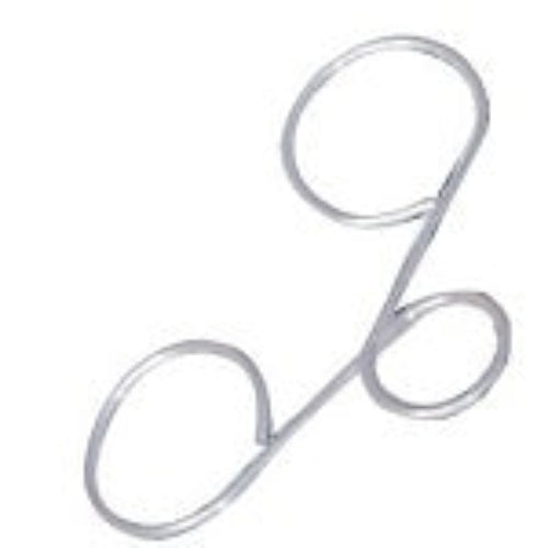 Metallic plier-like tool with a U-shaped design on a white background