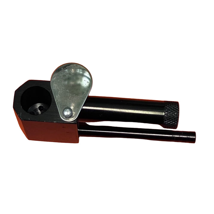 metal pipe with lid on white backround