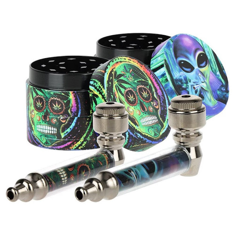Neo psych pipe & grinder set - Shell Shock