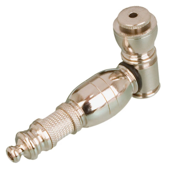 twist nickel metal pipe on white backround