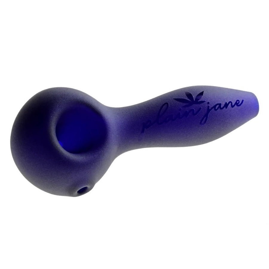 blue smoking pipe with 'plain Jane' branding on a white background