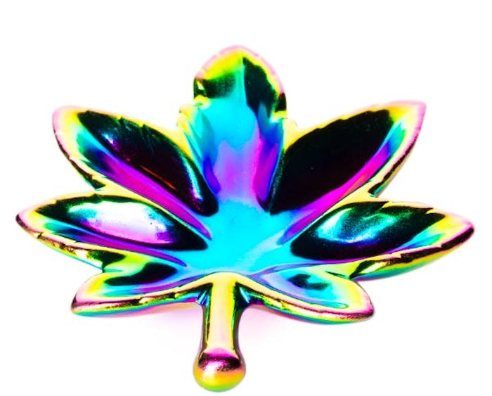 leaf ashtray on white backround